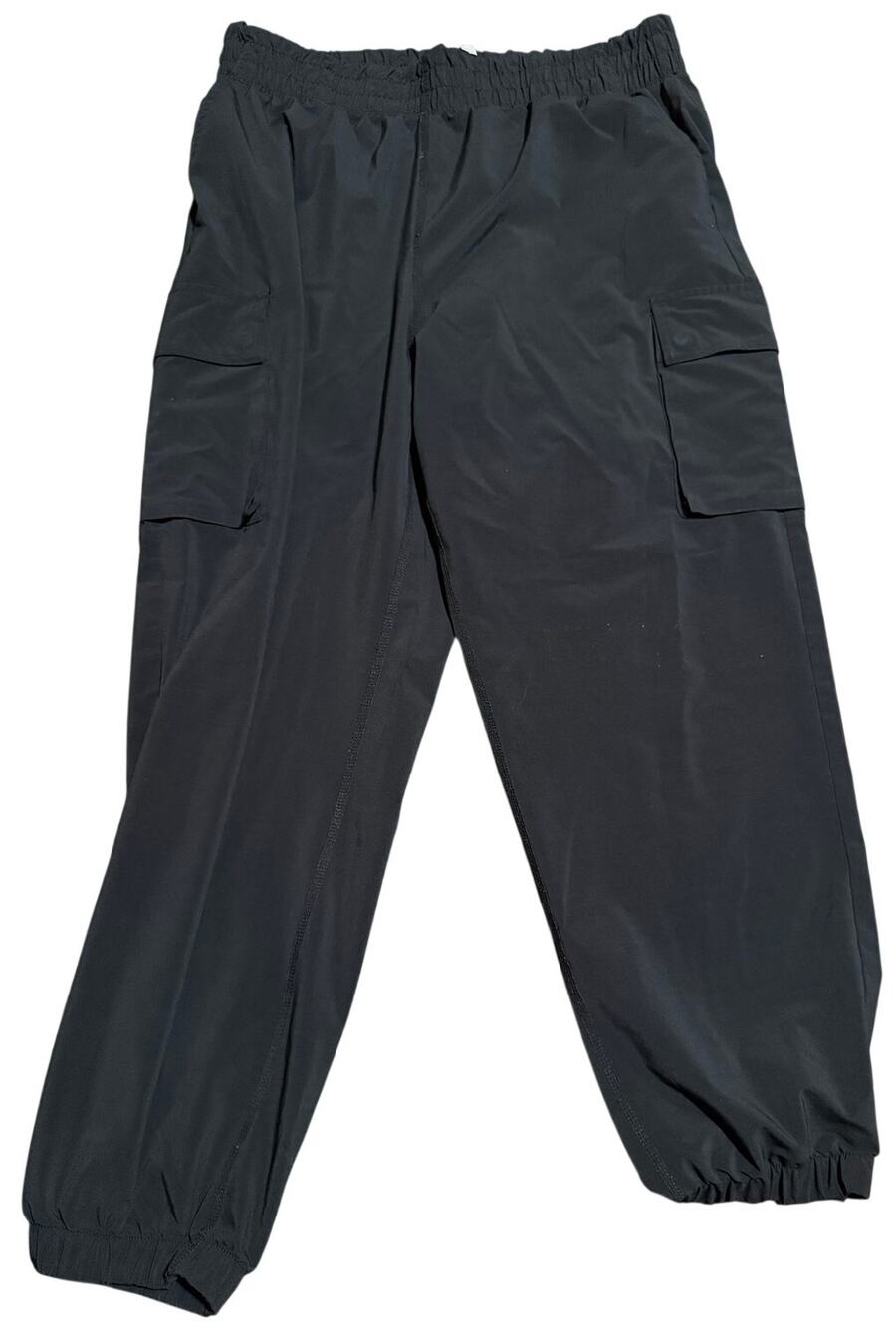 Fabletics Black Cargo Jogger Pants, Stretch Utility Athletic, Women's Large